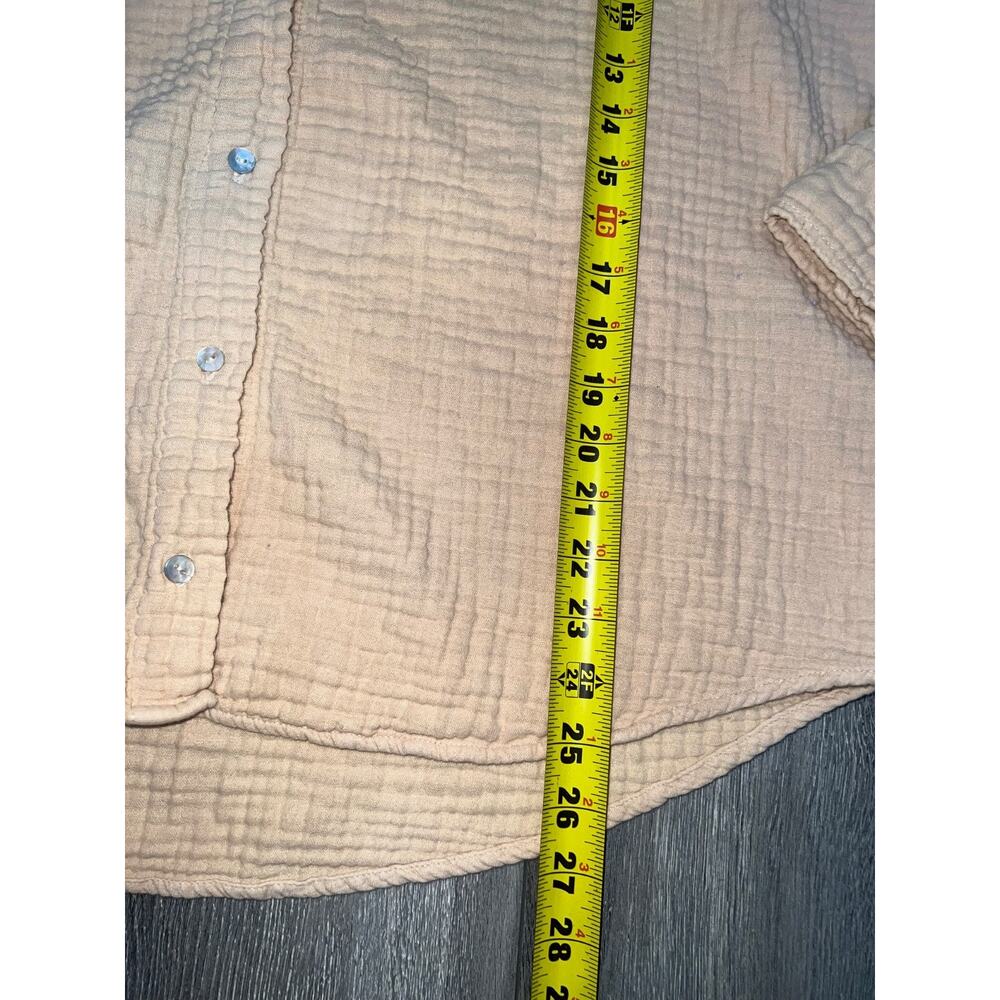 Donni Bubble 100% Cotton Gauze Brown Long Sleeve Button Shirt Sz XL A006647 - Picture 4 of 6